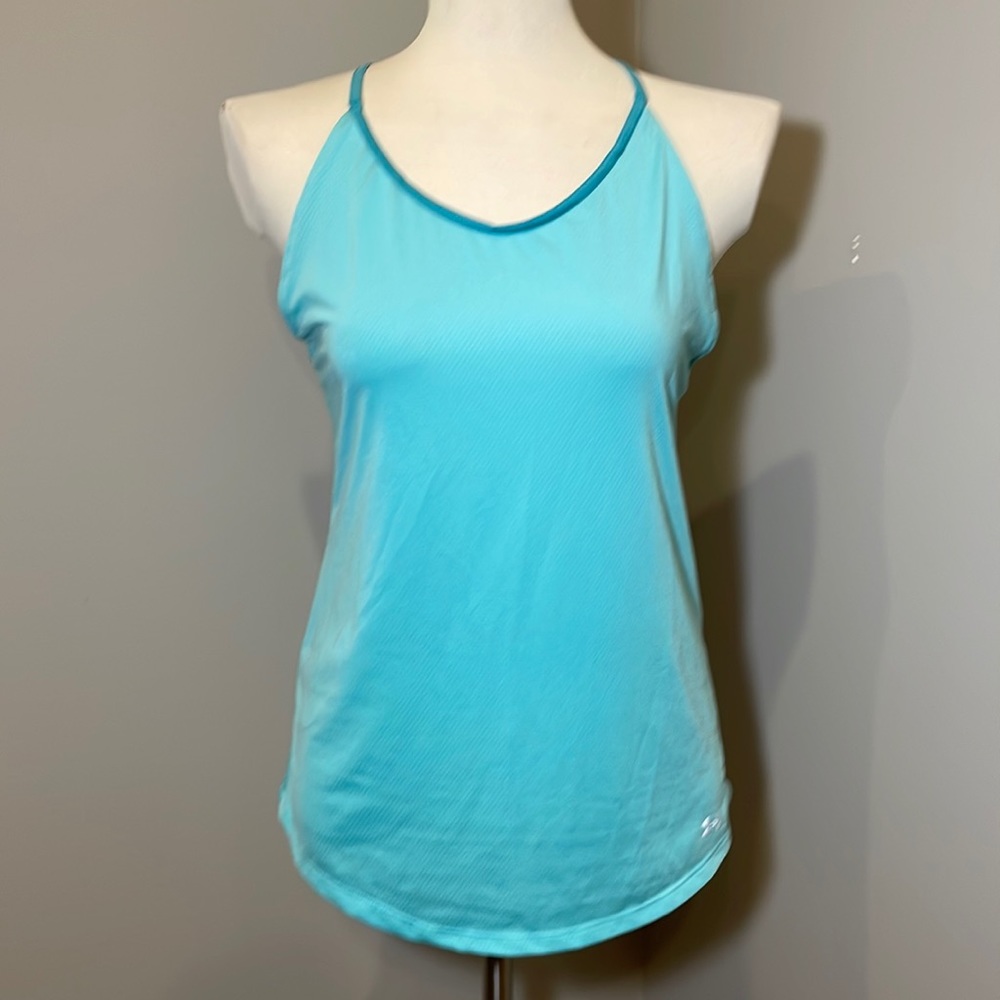 UNDER ARMOUR Heatgear Thin Strap Tank Top TURQUOISE/ SMALL